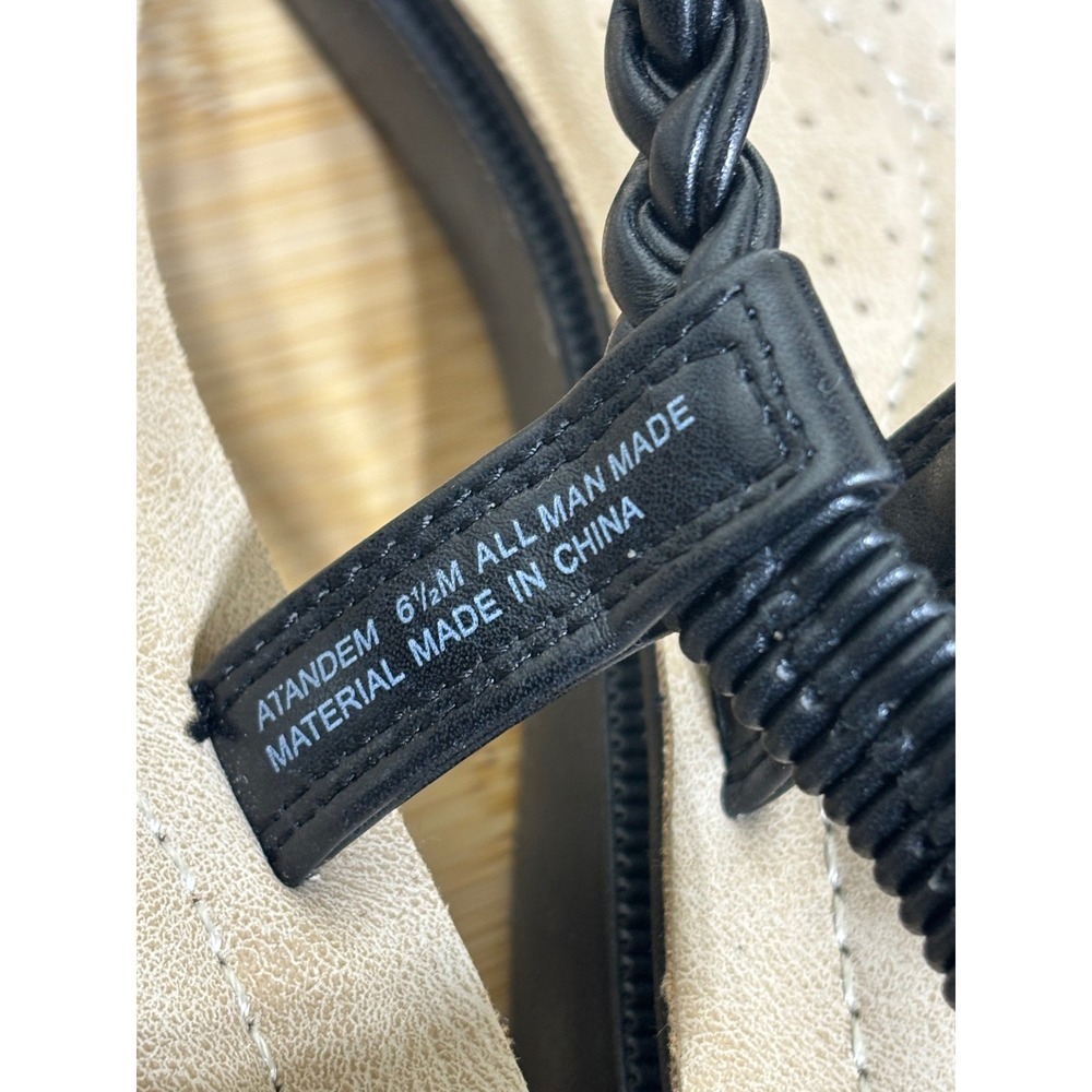 Andiamo Sandals 6.5M Tandem Black Jeweled Flower Braided Slingback - Picture 6 of 8